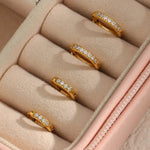 Load image into Gallery viewer, 18 KT Gold Plated Dainty Piercing Huggies, Pari - Inaya Accessories
