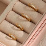Load image into Gallery viewer, 18 KT Gold Plated Dainty Piercing Huggies, Pari - Inaya Accessories
