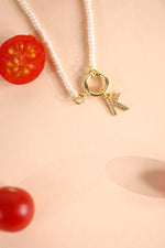 Load image into Gallery viewer, Personalised Freshwater Pearl Initial Necklace - Inaya Accessories