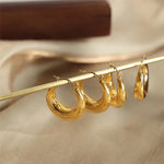 Load image into Gallery viewer, 18kt Gold Plated U Shaped Chunky Hoop Earrings, Ballerina
