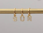Load image into Gallery viewer, Diamond Initial huggies - Inaya Accessories