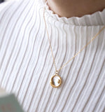 Load image into Gallery viewer, 18 KT Gold Plated Dainty Shell Sun &amp; Moon necklace, Paulami - Inaya Accessories
