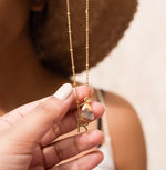 Load image into Gallery viewer, Personalised Topaz Initial Rolo Necklace - Inaya Accessories