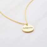 Load image into Gallery viewer, 14kt Gold Plated Message/Fingerprint Round Charm Necklace - Inaya Accessories