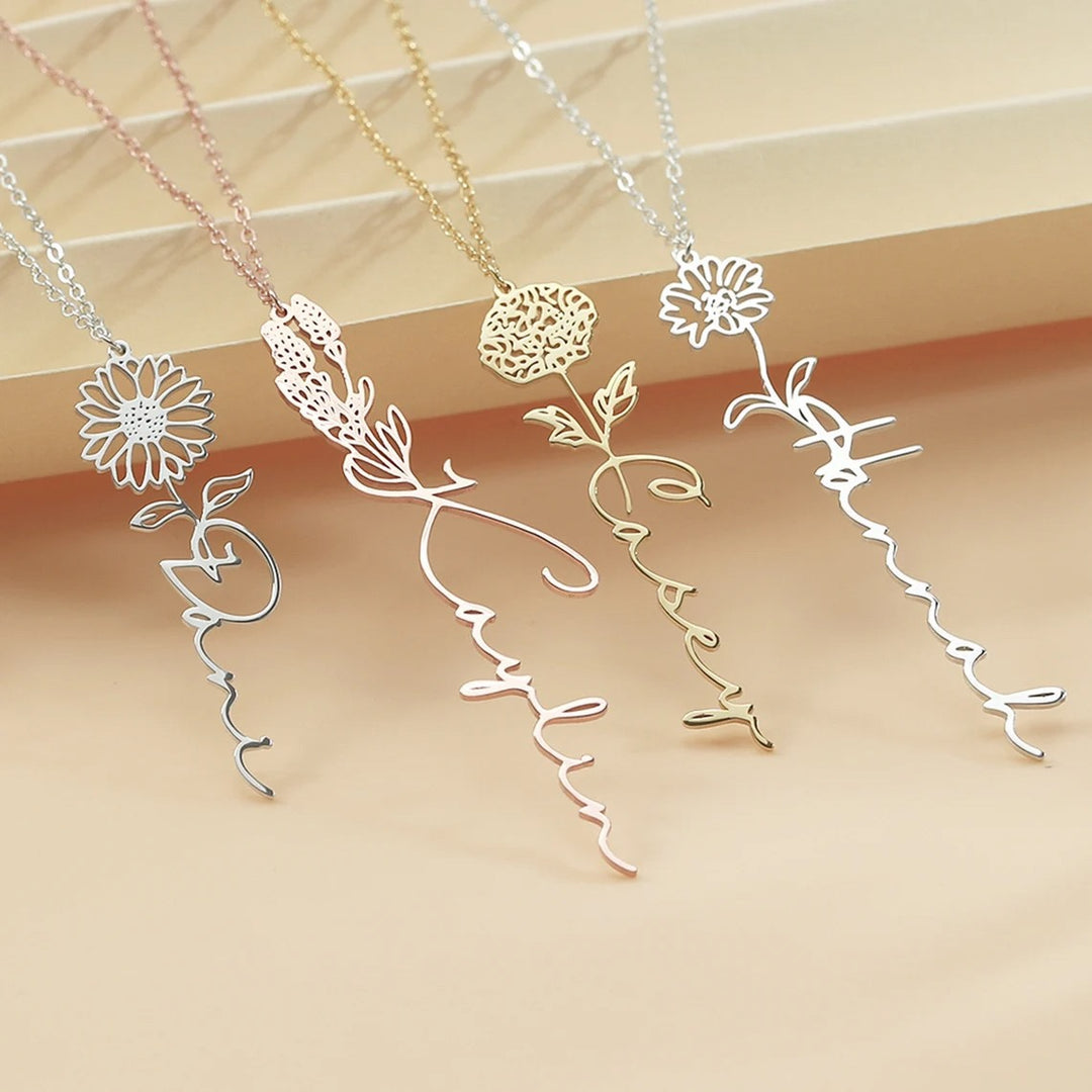 Birth Month Name Necklace - Inaya Accessories