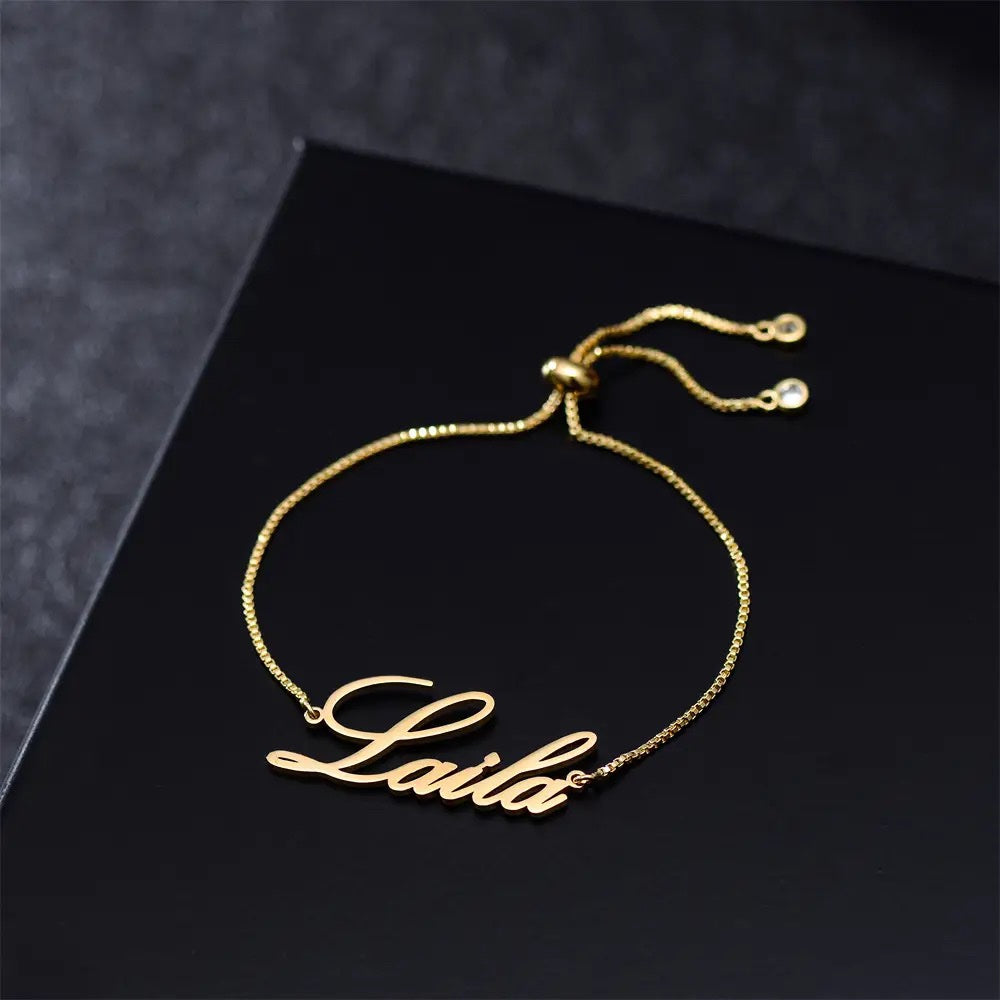 Customised Adjustable Name Bracelet - Inaya Accessories