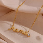 Load image into Gallery viewer, 22KT Gold Plated Custom Mama Necklace and Earrings - Inaya Accessories