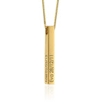 Load image into Gallery viewer, 22KT Gold Plated Memory Bar Necklace - Inaya Accessories
