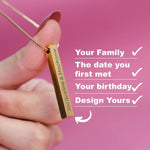 Load image into Gallery viewer, 22KT Gold Plated Memory Bar Necklace - Inaya Accessories