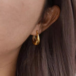 Load image into Gallery viewer, 18 KT Bali Hoop earrings - Inaya Accessories
