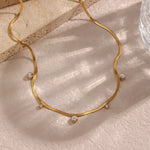 Load image into Gallery viewer, 18 kt Snake Chain with Zircons, Avery - Inaya Accessories
