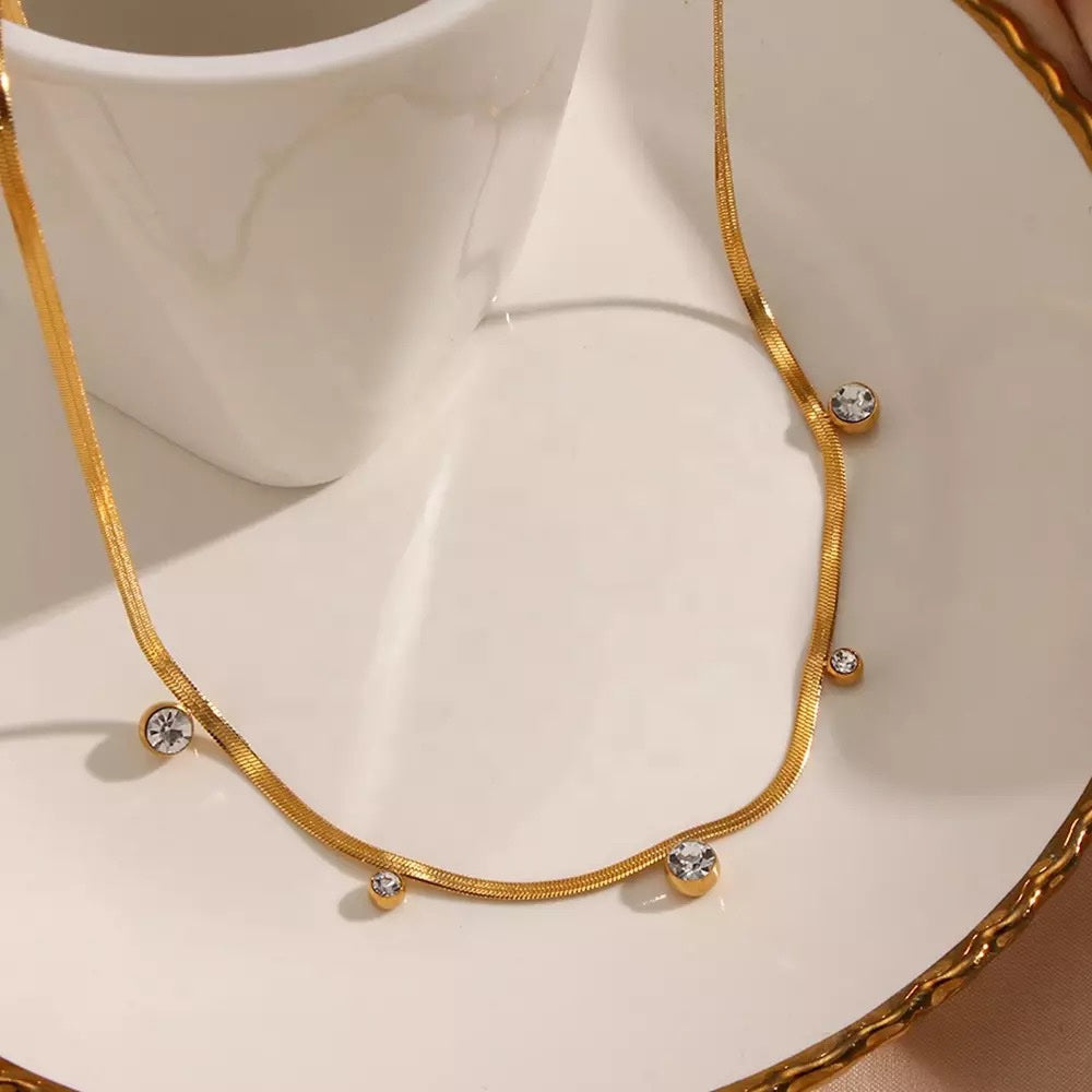 18 kt snake chain with zircons, avery inaya accessories
