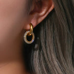 Load image into Gallery viewer, 18KT Gold Plated Zircon Insert Huggies, Pritika - Inaya Accessories