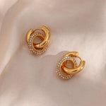 Load image into Gallery viewer, 18KT Gold Plated Zircon Insert Huggies, Pritika - Inaya Accessories
