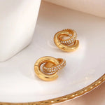 Load image into Gallery viewer, 18KT Gold Plated Zircon Insert Huggies, Pritika - Inaya Accessories