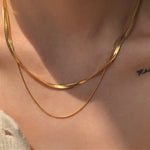 Load image into Gallery viewer, 18 KT gold plated Herringbone and Rope Necklace, Sabya - Inaya Accessories