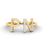 Load image into Gallery viewer, Diamond Initial Couple Ring - Inaya Accessories