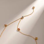 Load image into Gallery viewer, 18kt Gold Plated Colorful Cubic Zirconia Y Chain Necklace, Lorelai Gilmore
