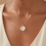 Load image into Gallery viewer, 18 KT Gold Plated Dainty Shell Sun & Moon necklace, Paulami