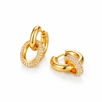 Load image into Gallery viewer, 18KT Gold Plated Zircon Insert Huggies, Pritika