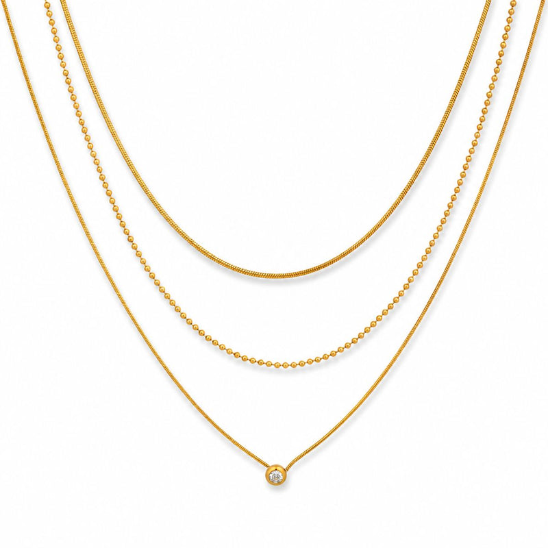 18K Gold Plated Dainty Layered Necklace, Dua