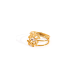 Load image into Gallery viewer, 18KT Gold Plated Marquise Leaf Triple Band Ring – Willow
