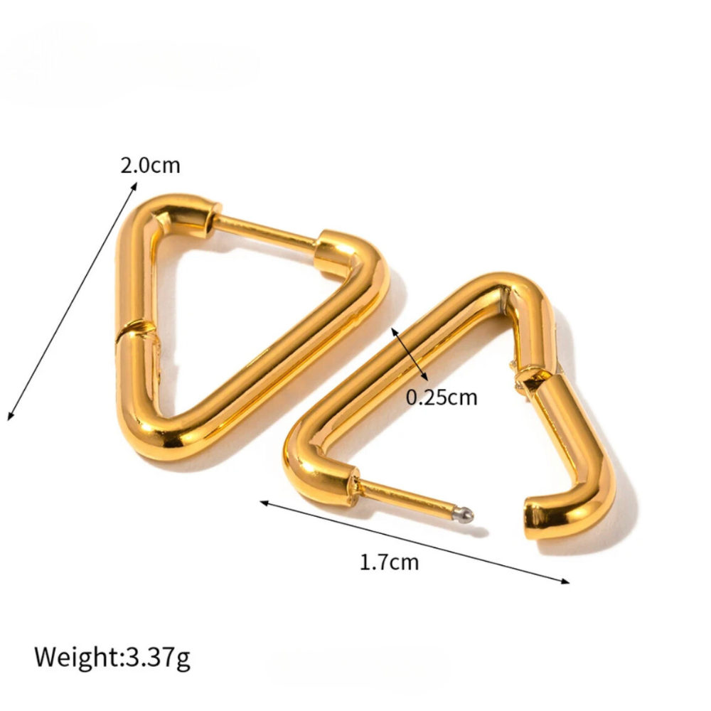 18kt Gold Plated Geometric Waterproof Hoops, Taheera