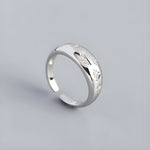 Load image into Gallery viewer, 18KT Gold Plated Brass Crescent Moon and Star Wide Band Ring for Women, Genevieve