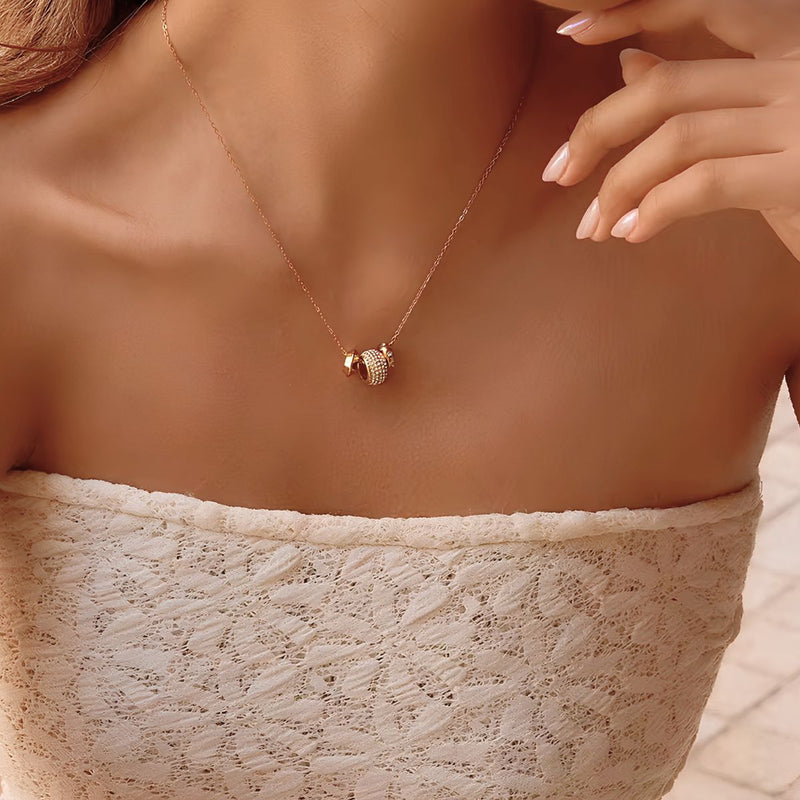 18K Gold Plated Pave Crystal Pendant Chain, Neha