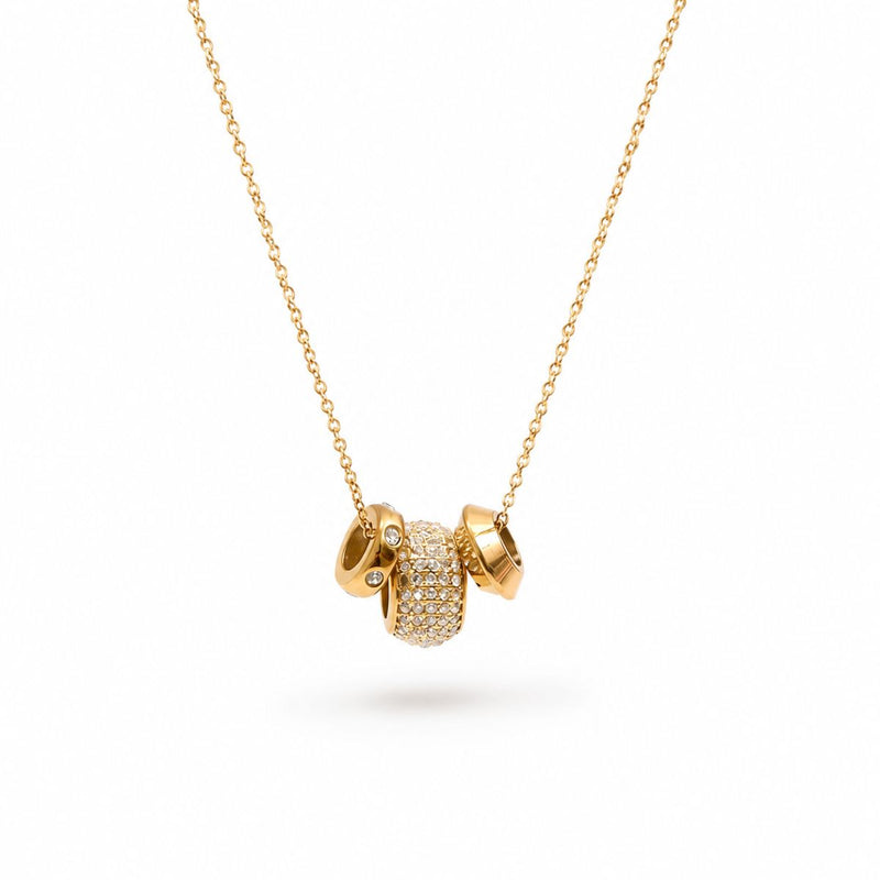 18K Gold Plated Pave Crystal Pendant Chain, Neha