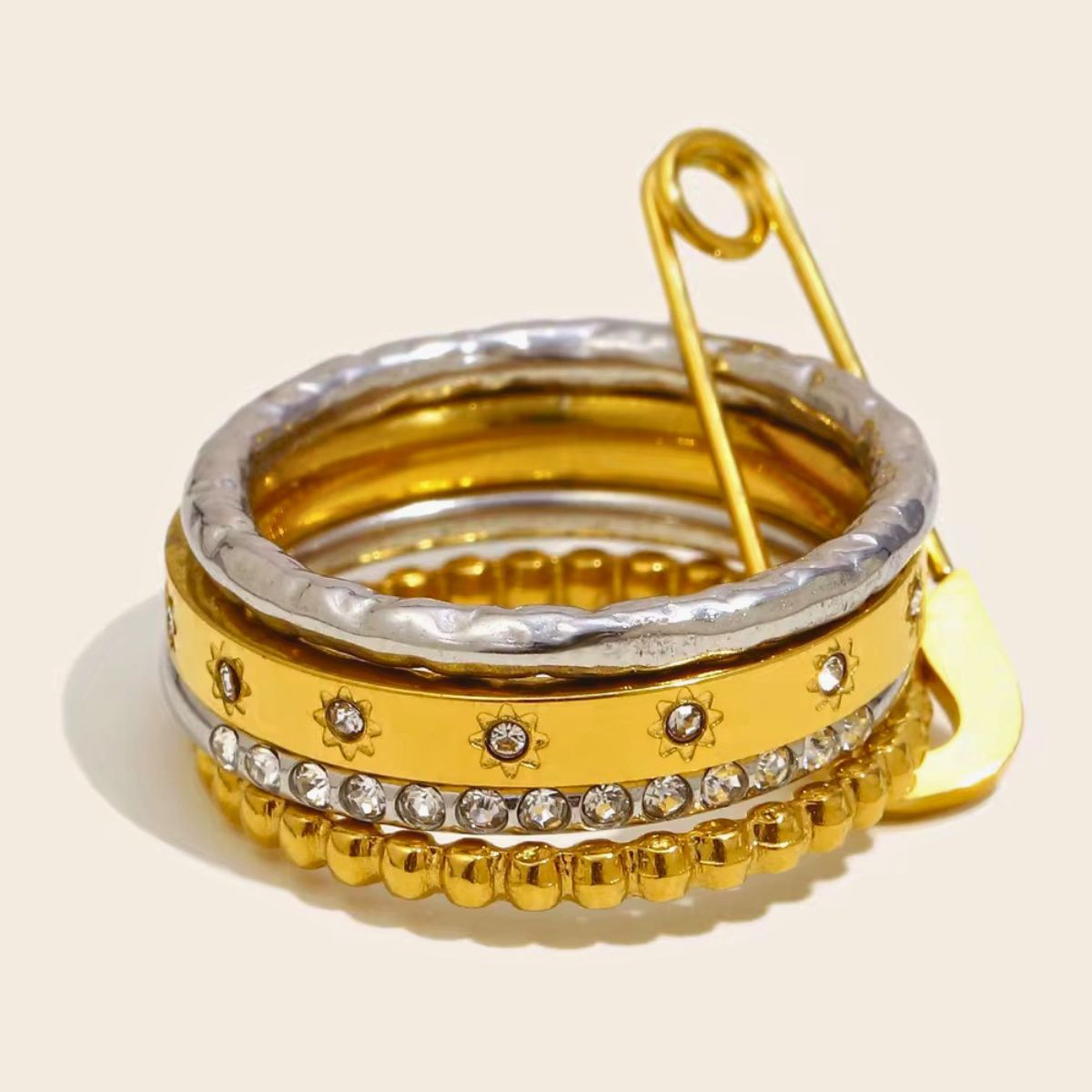 18k gold plated modern style ring, luxe