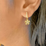 Load image into Gallery viewer, 18Kt Gold Plated Clove Zirconia Drop Earrings, Akira - Inaya Accessories
