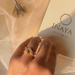 Load image into Gallery viewer, 18Kt Gold Plated Cuban X Open Adjustable ring, Freya - Inaya Accessories