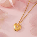 Load image into Gallery viewer, 18kt Gold Plated Starstruck Opal Stone Photo Locket Keepsake Necklace, Noor
