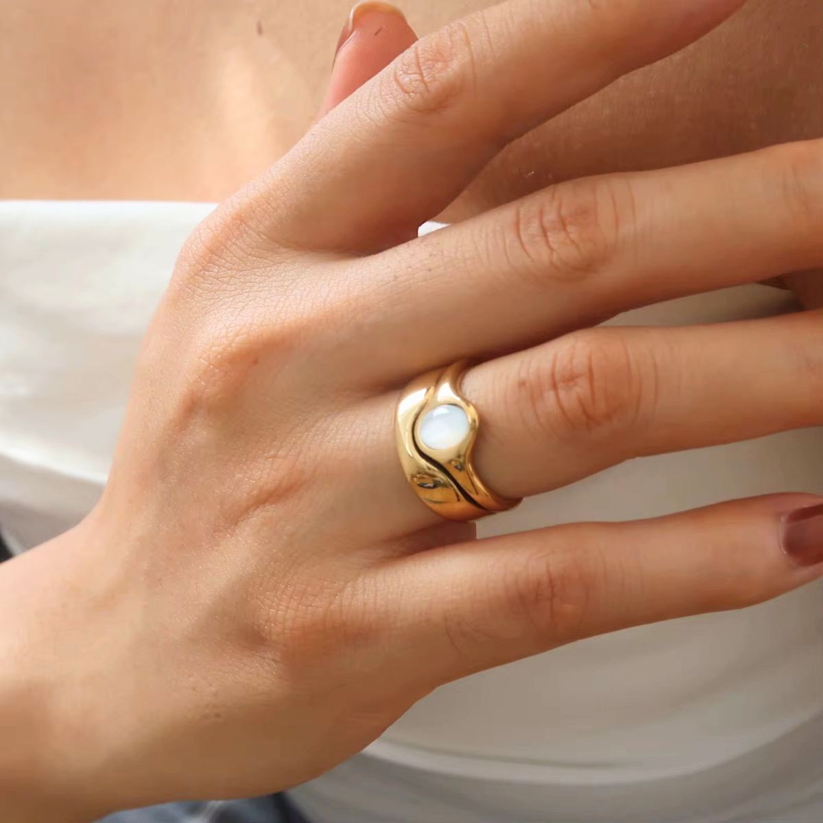 18k gold plated cloudlight ring, pihu