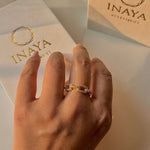 Load image into Gallery viewer, 18Kt Gold Plated Cuban Stackable Zircon Open Adjustable Ring, Raya - Inaya Accessories