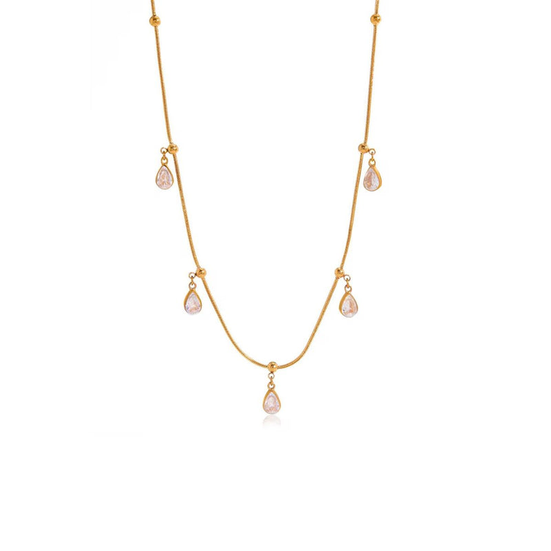 18K Gold Plated Minimalist Crystal Choker, Lila