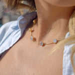 Load image into Gallery viewer, 18K Gold Plated Dainty Crystal Choker Necklace, Valerie
