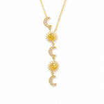 Load image into Gallery viewer, 18K Gold plated Cosmic Sun Moon Spell Drop Necklace, Qiana
