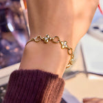 Load image into Gallery viewer, 18K Gold Plated Flower Charm Bracelet, Cecilia
