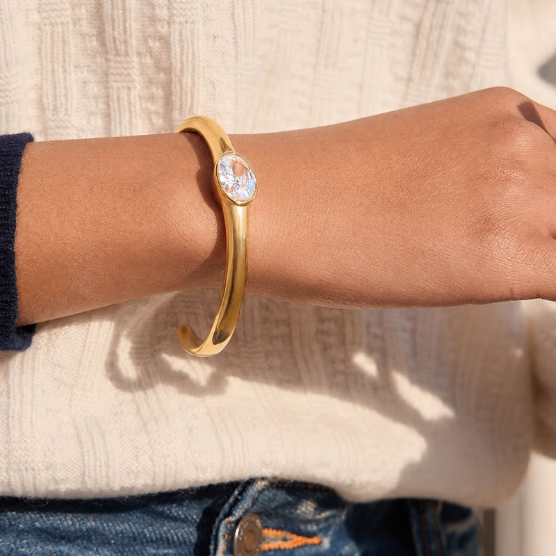 18K Gold Plated Open Cuff Bracelet, Napes (big size)