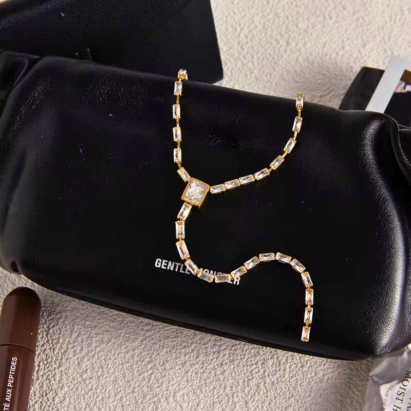 18K Gold Plated Minimalist Lariat Chain Necklace, Betty