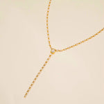 Load image into Gallery viewer, 18K Gold Plated Minimalist Lariat Chain Necklace, Betty
