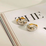 Load image into Gallery viewer, 18K Gold Plated Two-Tone Huggie Hoop Earring, Nyla
