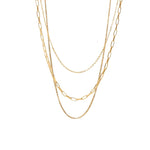 Load image into Gallery viewer, 18kt Gold Plated Triple Layered Snake Paperclip Necklace, Hailey - Inaya Accessories