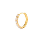 Load image into Gallery viewer, 18kt Gold Plated Opal Stone Hoop Earrings, Belle (One single side) - Inaya Accessories