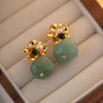 Load image into Gallery viewer, 18kt Gold Plated Natural Pearl Flower Earrings, Abha - Inaya Accessories