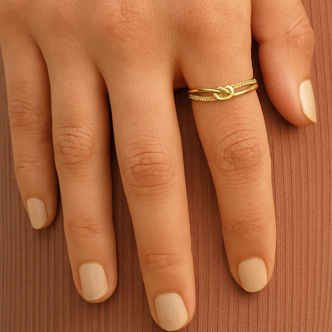 18kt Gold Plated Infinity Zircon Studded Dainty Ring, Infinity