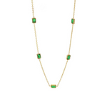 Load image into Gallery viewer, 18kt Gold Plated Rectangle Emerald Zircon Necklace, Navi