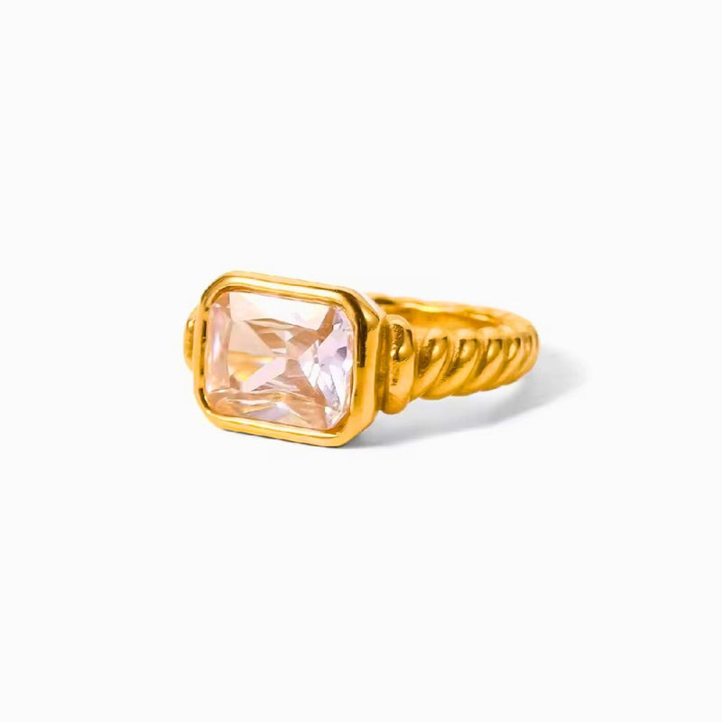 18K Gold Plated Vintage Square Band, Nuri